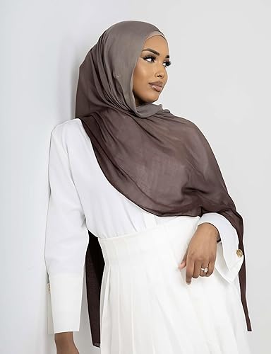 Ombre Modal Hijab Scarf for Women Muslim, Soft Lightweight Headscarf