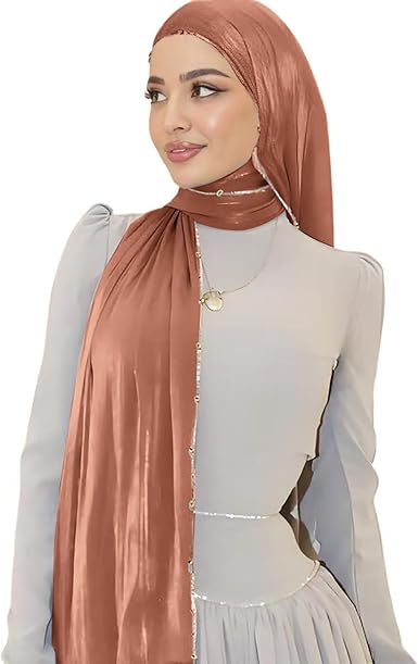 Shimmer Party Hijab, Lightweight Stylish Hijab Scarf for Women